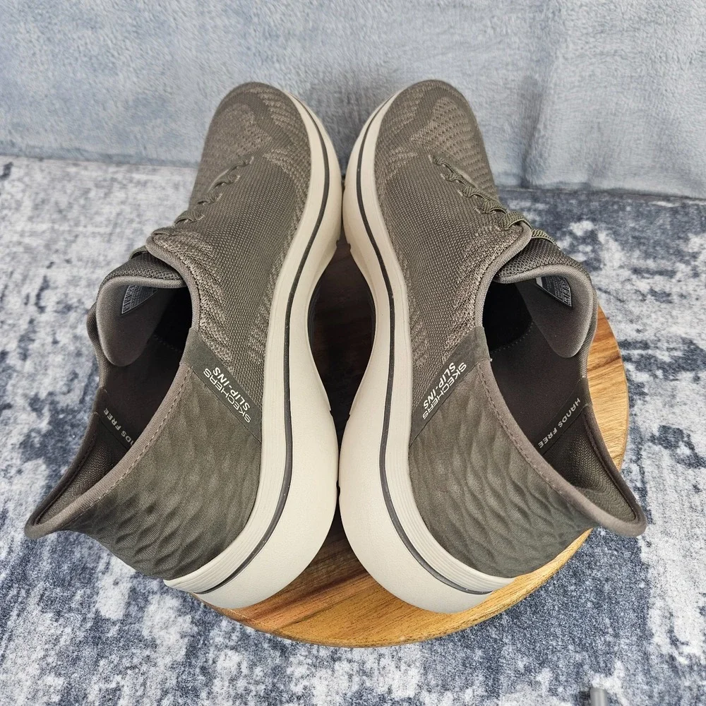 Skechers GO Walk Slip-Ins Arch Fit Shoes Mens 12 Taupe Slip On Walking Sneakers